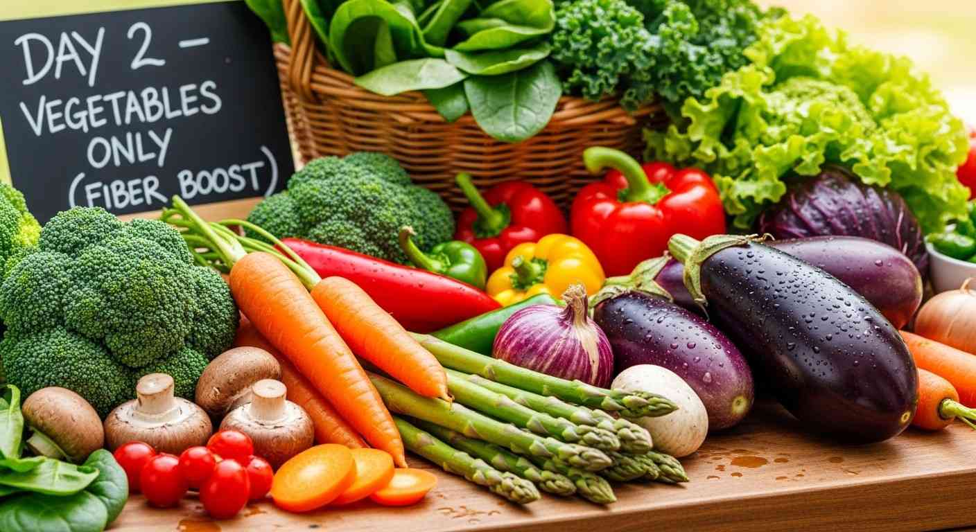 Vegetables Only – Assorted fresh greens for Day 2 diet
